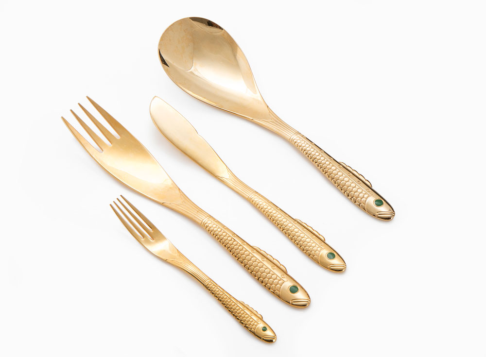 Gunnar Cyren - Nobel Gold Fish Cutlery - 1991