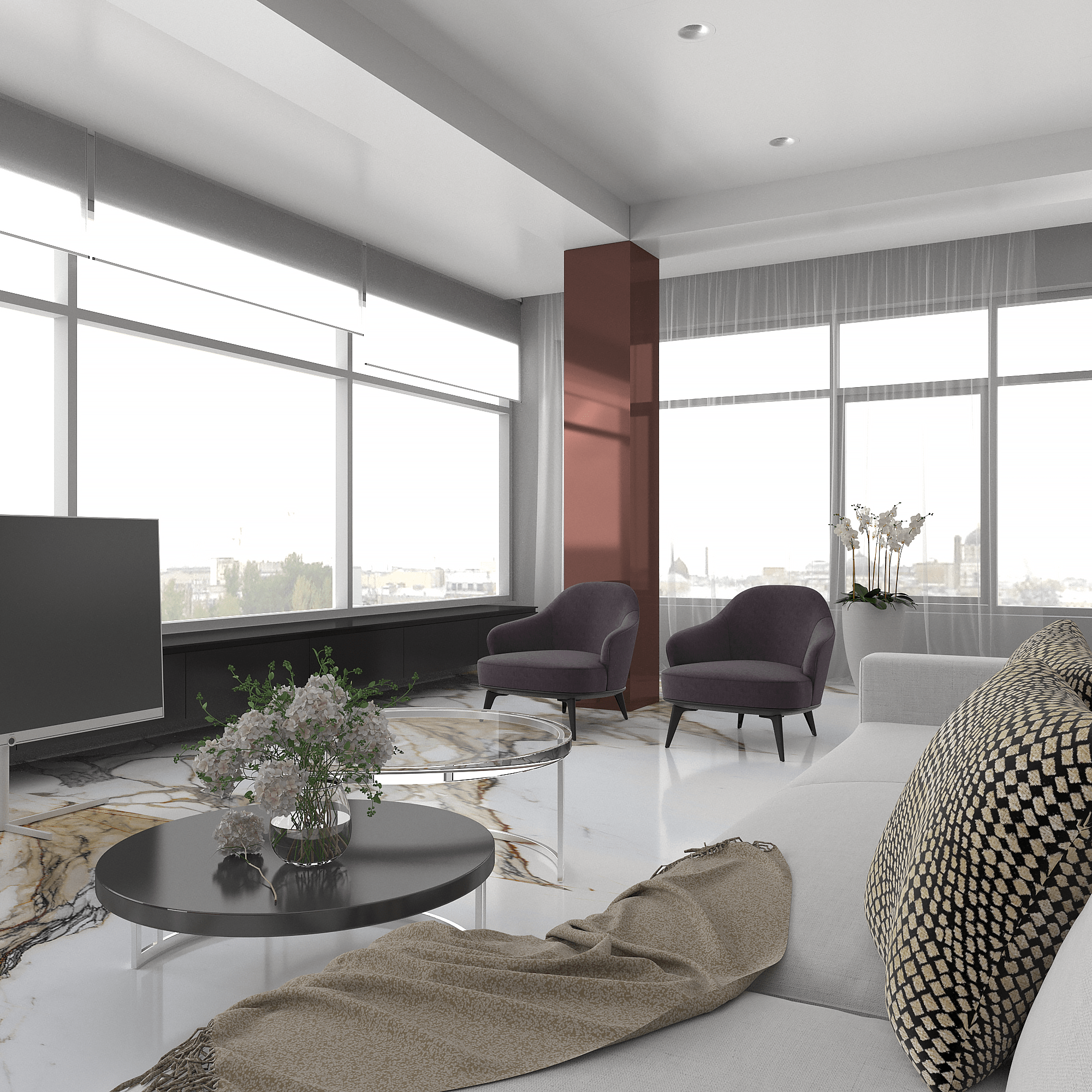Интерьер пентхауса на Петроградской стороне, 230м2 — фото 4