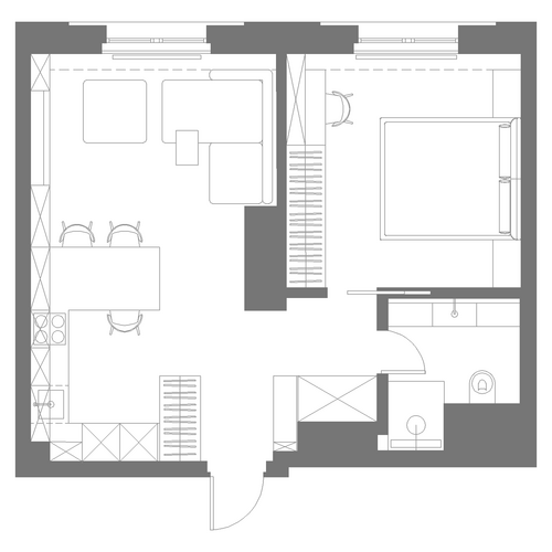 Интерьер квартиры в "Neva Haus" 50м2 — фото 15
