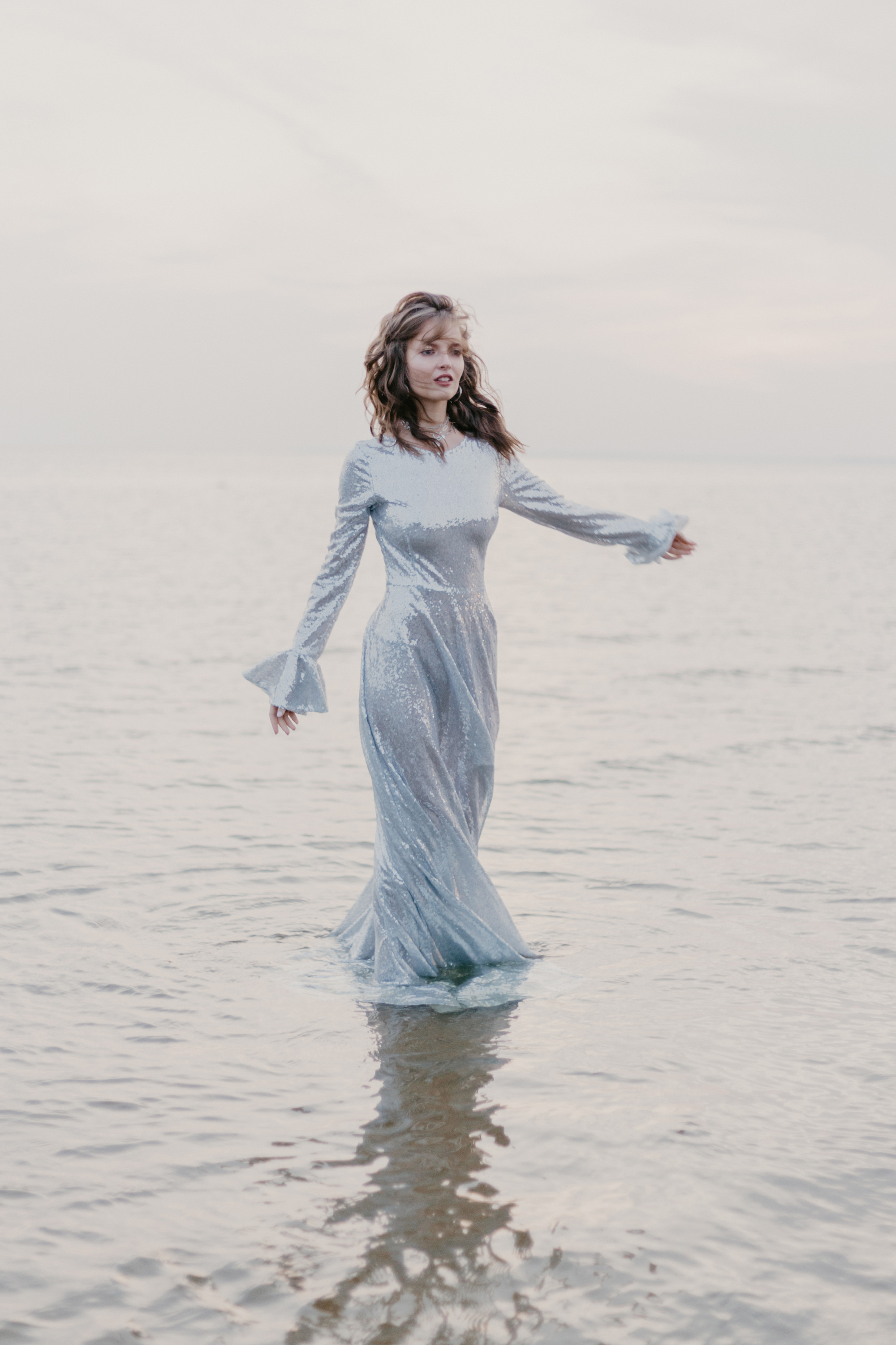 boho wedding dress, beach wedding, silver wedding dress, sparkle wedding dress