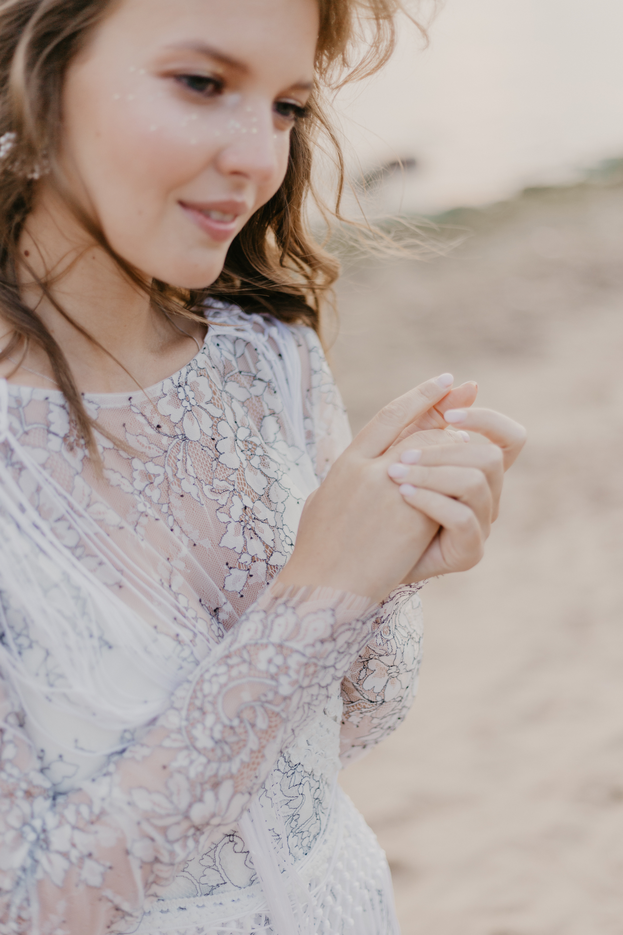 boho wedding dress, lace wedding dress, wedding dress fringes