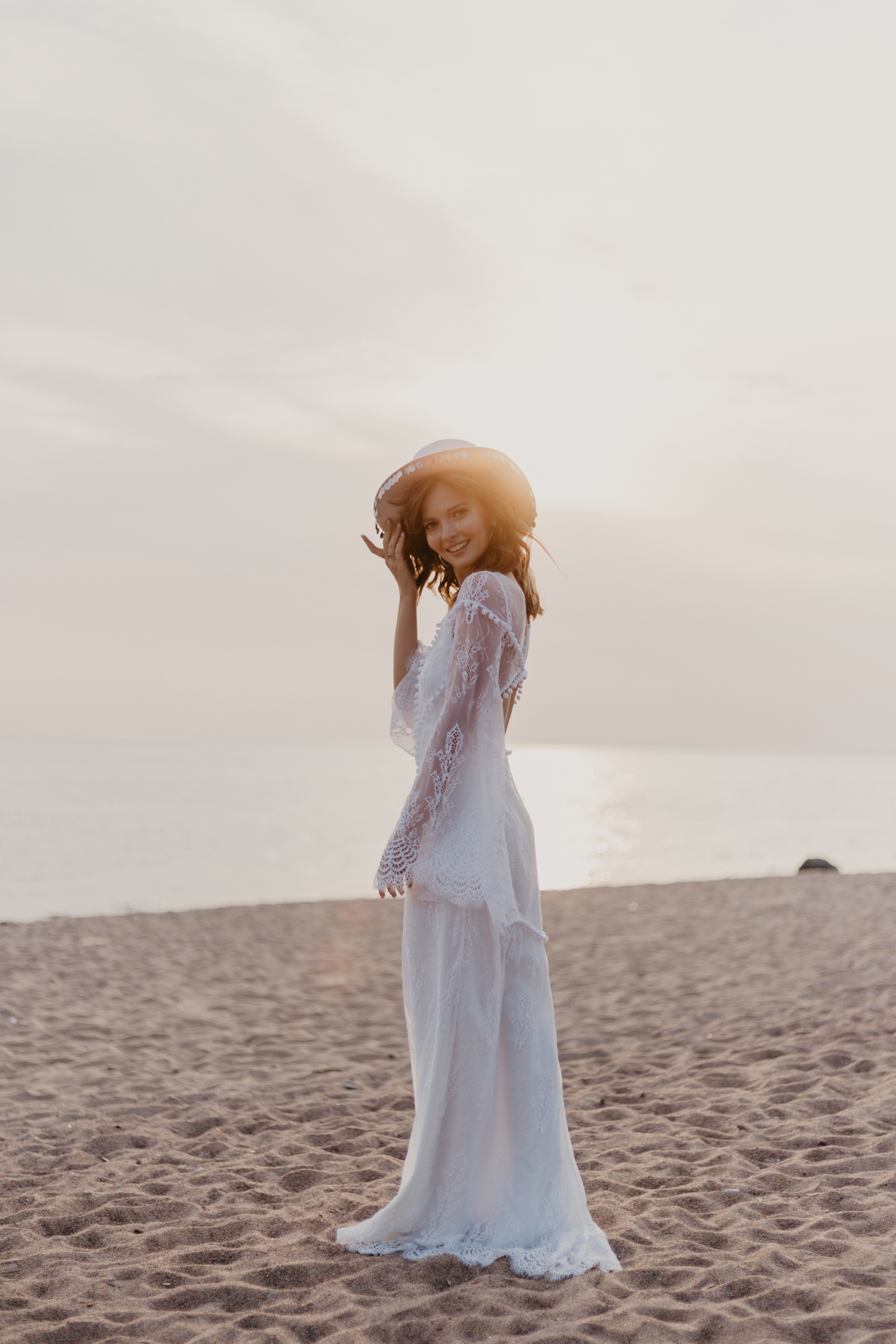 boho wedding dress, lace wedding dress